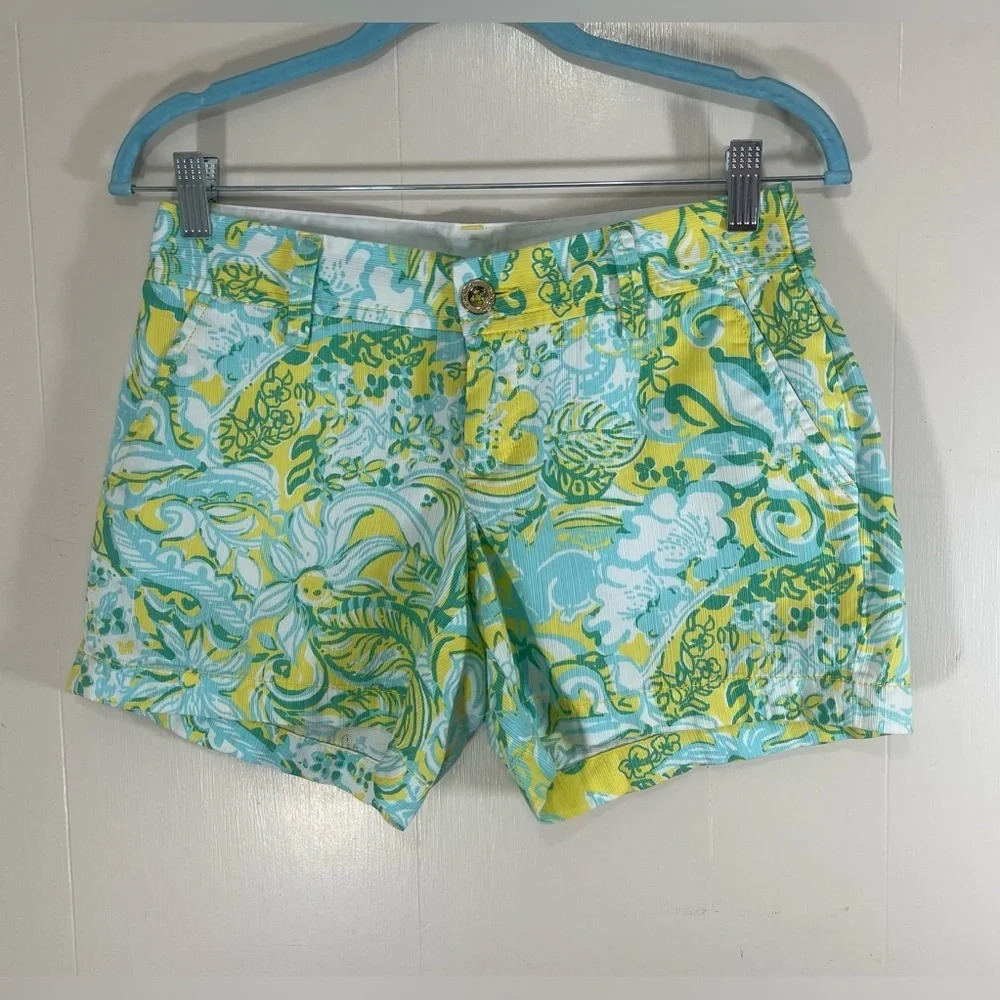 Lilly Pulitzer Callahan Dandelion Yellow Beach Gypsies Shorts Women’s Size 2